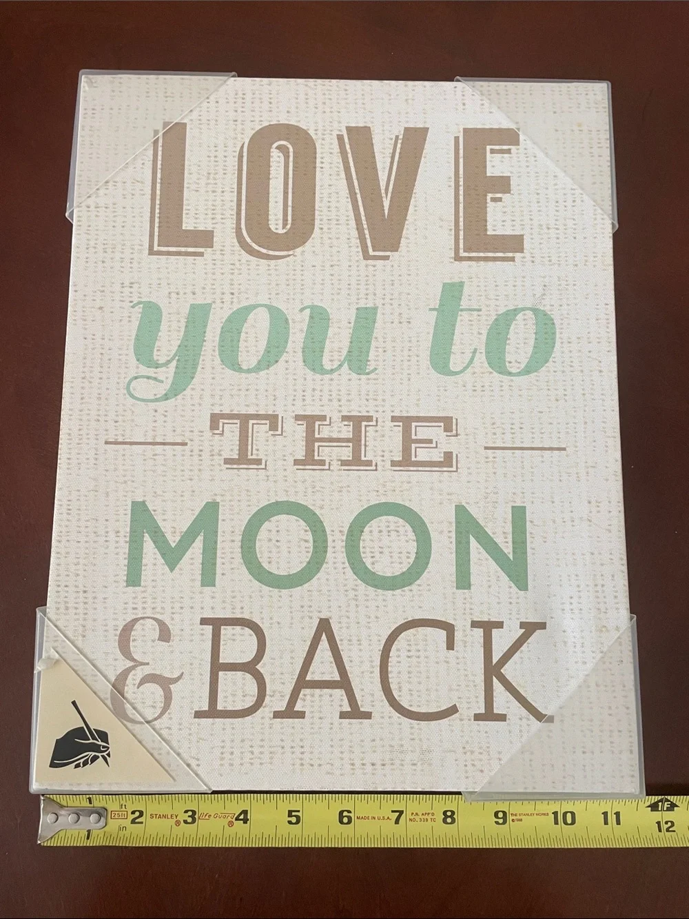 Love You to the Moon & Back Wall Art - Mint and Beige BRAND NEW!